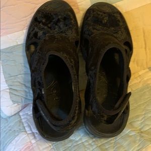 Black Velvet Plush Sandals